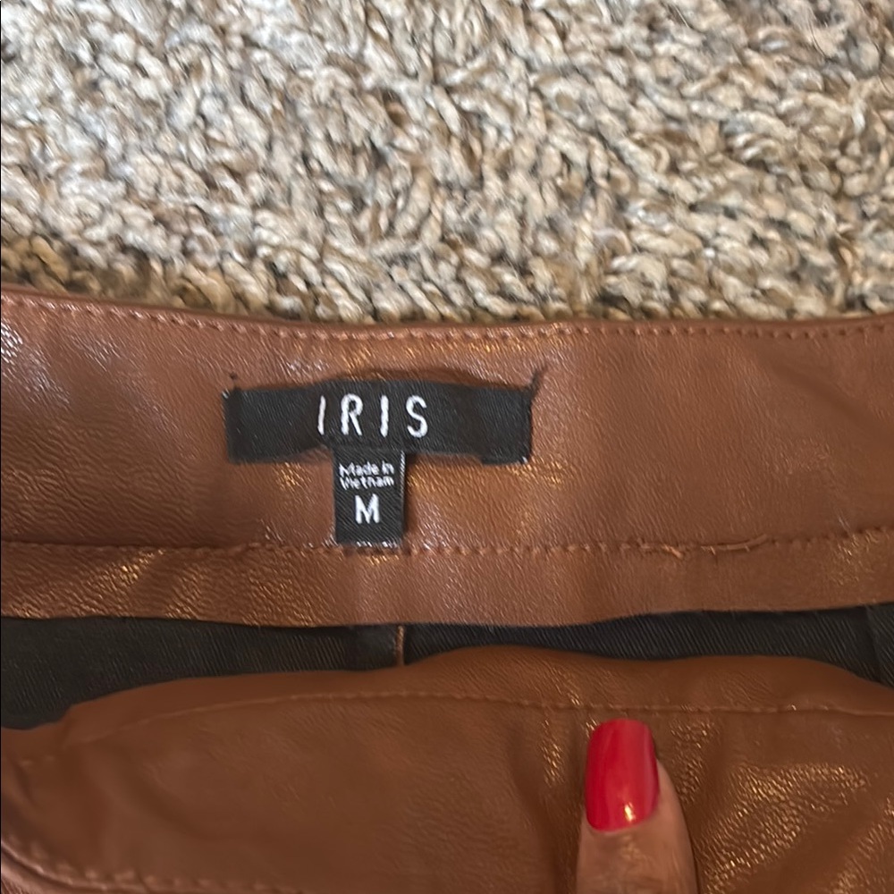 Iris Brown leather skirt